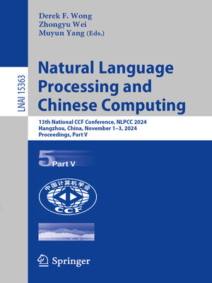 cover image of Natural Language Processing and Chinese Computing